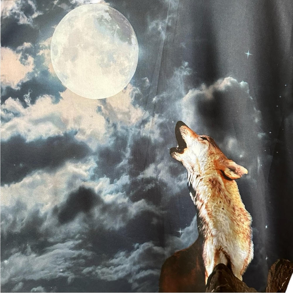GET A LIFE Wolf Moon Howl Long Sleeve Tee Shirt - Picture 3 of 5